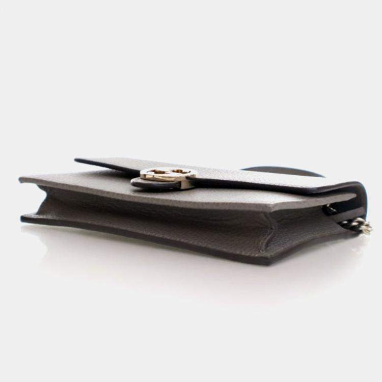 Pre Owned Gucci Interlocking GG Calfskin Wallet On Chain
