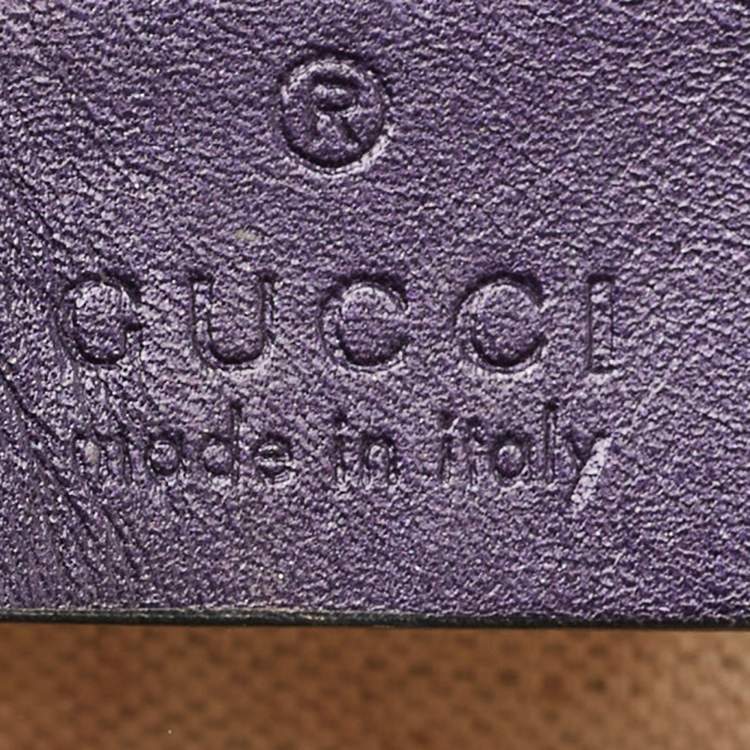 Pre Owned Gucci Purple Guccissima Patent Leather Medium Emily Chain Shoulder Bag