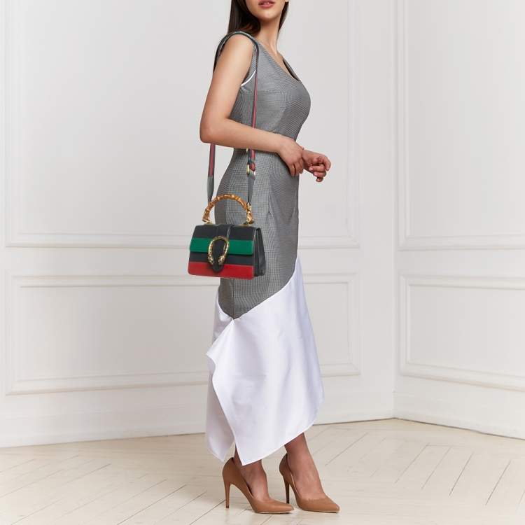 Pre Owned Gucci Multicolor Leather Mini Dionysus Bamboo Top Handle Bag