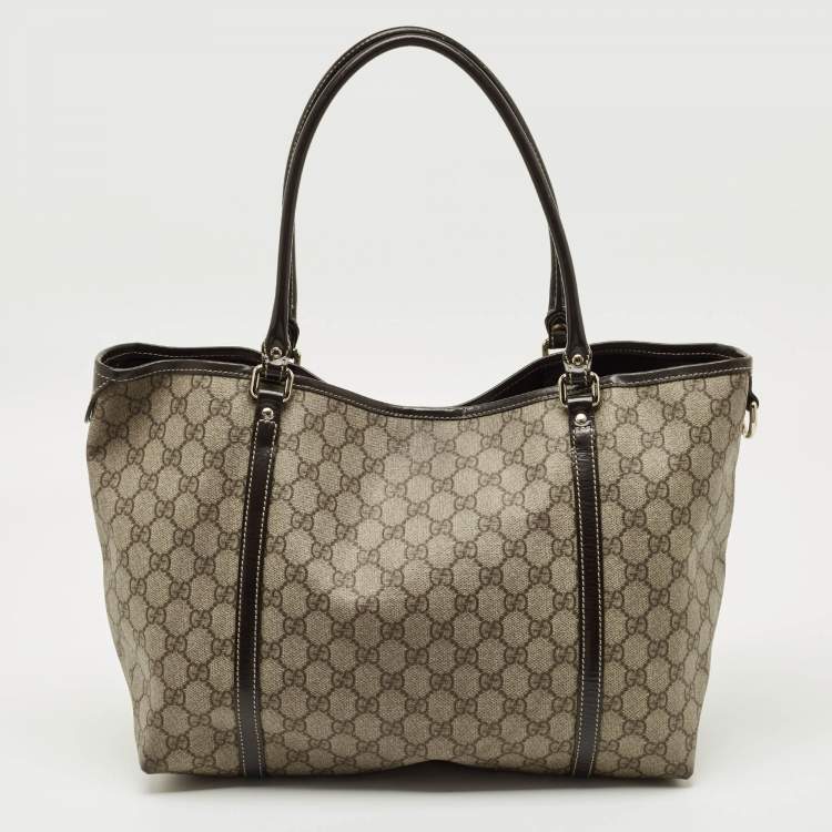 Pre Owned Gucci Beige/Brown GG Supreme Canvas Medium Joy Tote