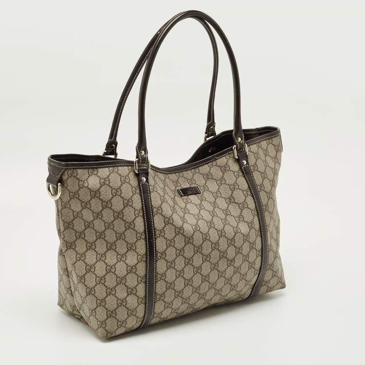 Pre Owned Gucci Beige/Brown GG Supreme Canvas Medium Joy Tote