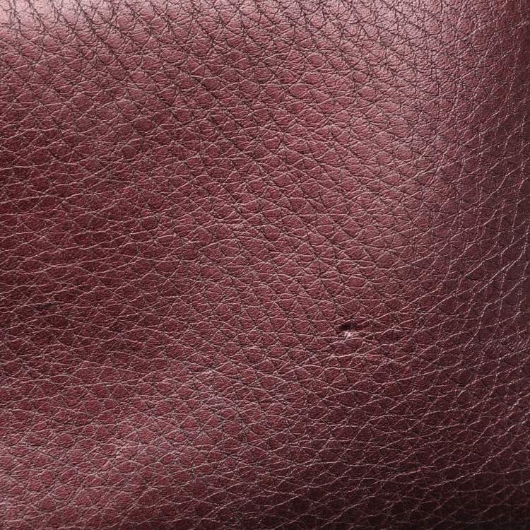 Pre Owned Gucci Burgundy Leather Soho Zip Around Wallet