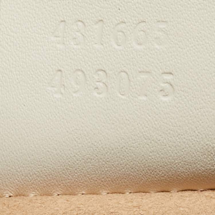 Pre Owned Gucci Off White Leather Medium Embellished Web Sylvie Top Handle Bag