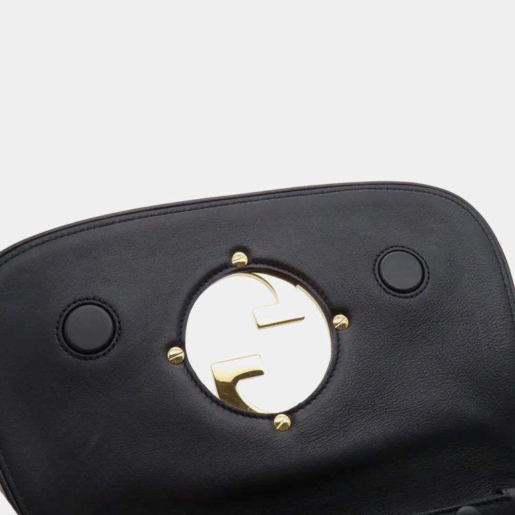 Pre Owned Gucci Blondie Small Black Leather Shoulder Bag