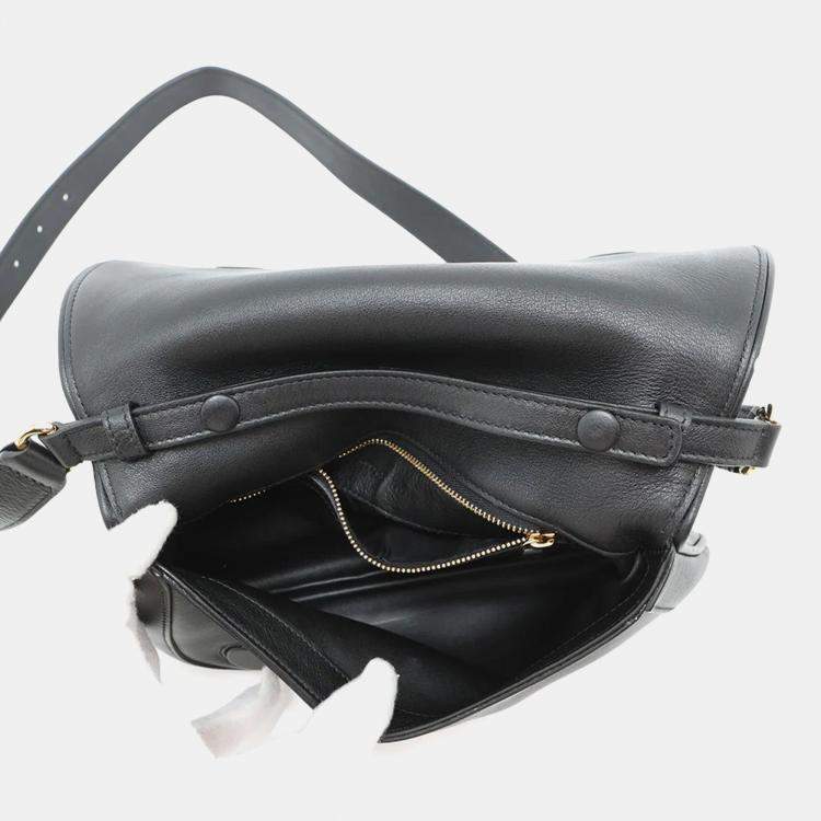 Pre Owned Gucci Blondie Small Black Leather Shoulder Bag