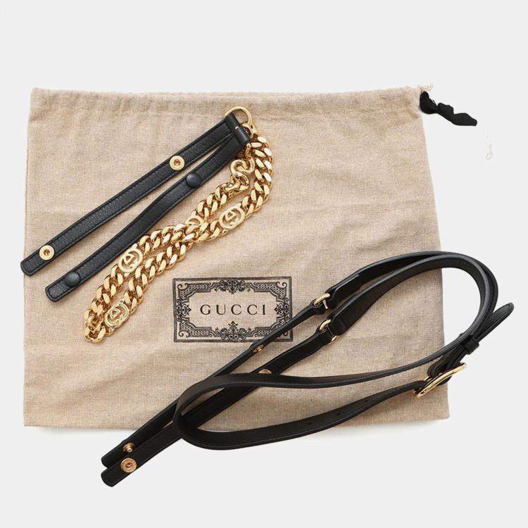 Pre Owned Gucci Blondie Small Black Leather Shoulder Bag