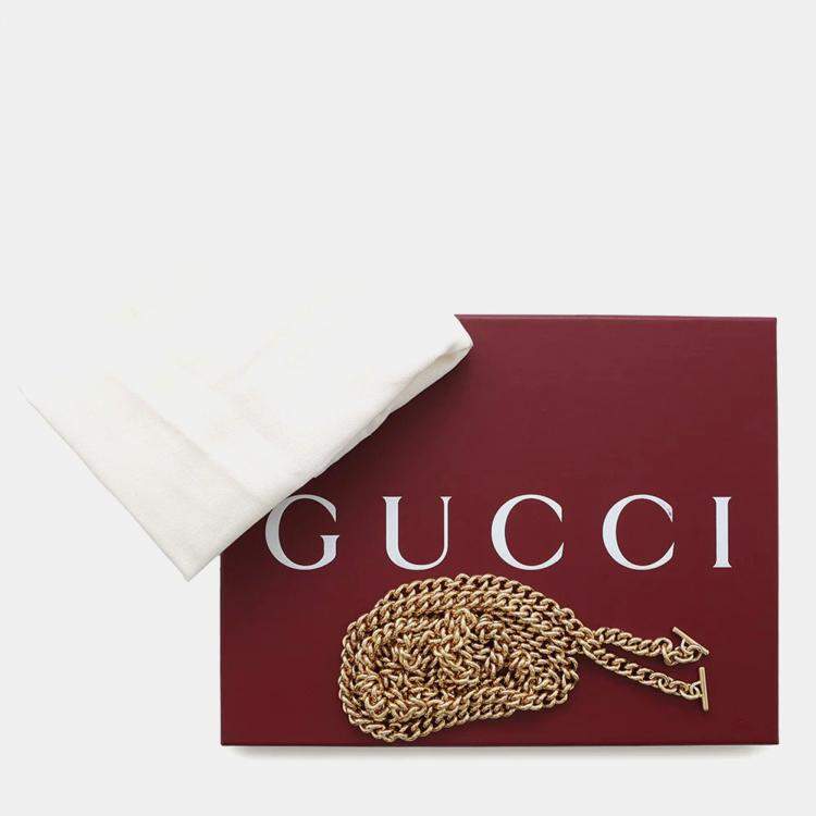 Pre Owned Gucci GG Super Mini Beige Leather Chain Shoulder Bag