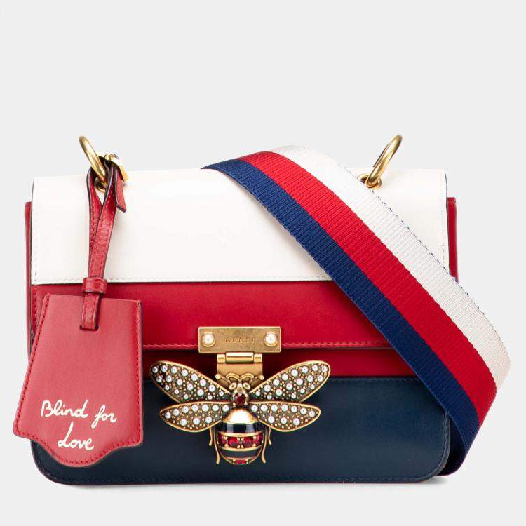 Pre Owned Gucci Multicolor Medium Calfskin Queen Margaret Flap Shoulder Bag
