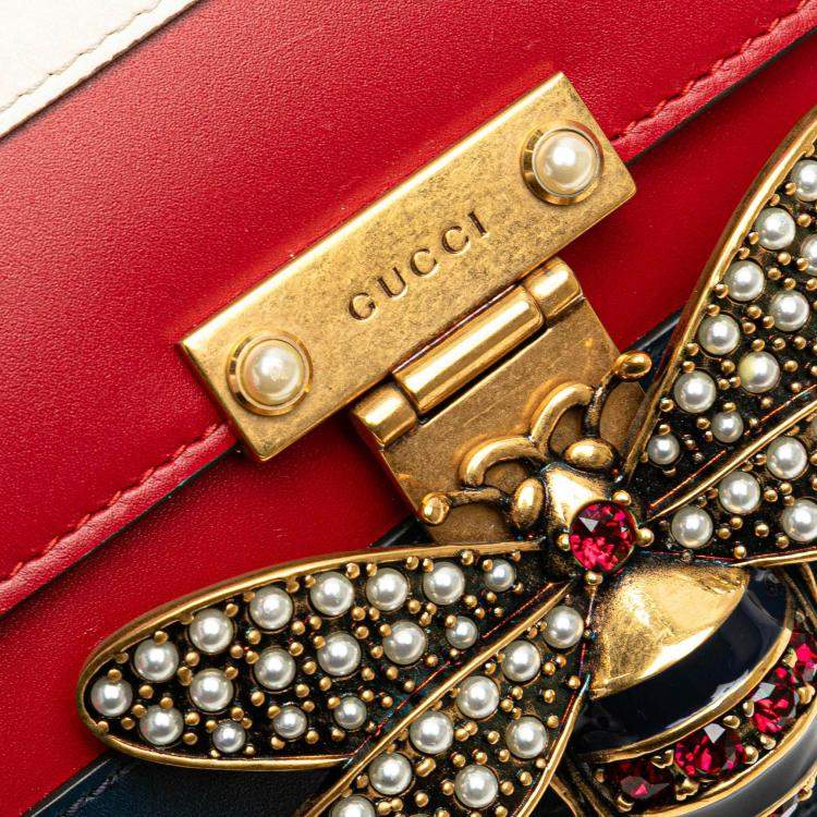 Pre Owned Gucci Multicolor Medium Calfskin Queen Margaret Flap Shoulder Bag