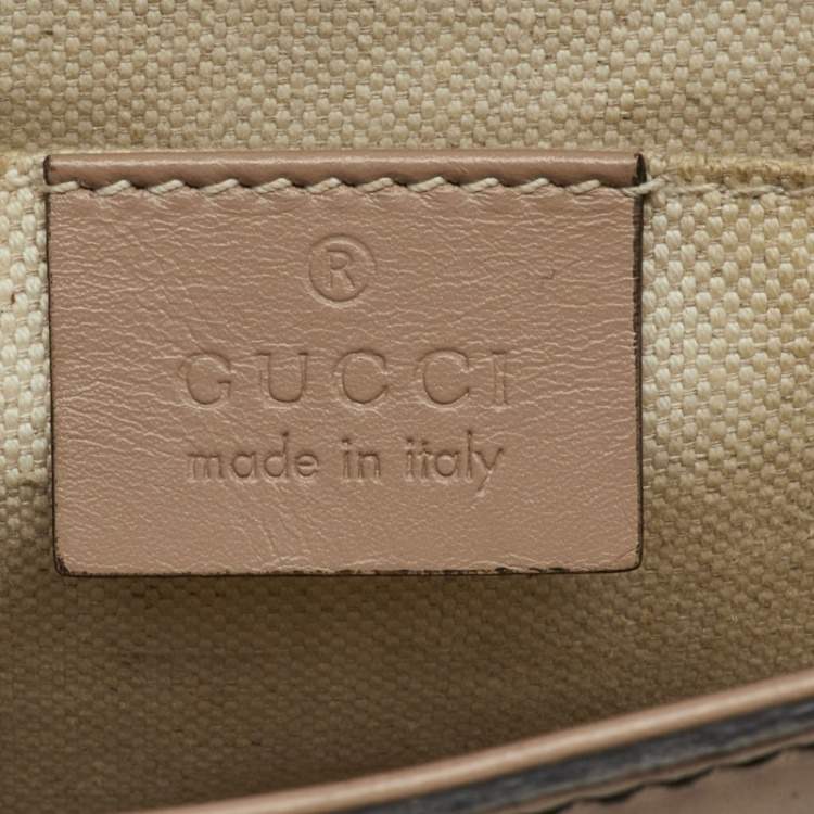 Pre Owned Gucci Beige/Pink GG Canvas and Leather Medium Emily Chain Shoulder Bag