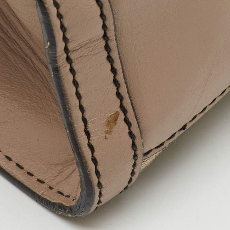 Pre Owned Gucci Beige/Pink GG Canvas and Leather Medium Emily Chain Shoulder Bag