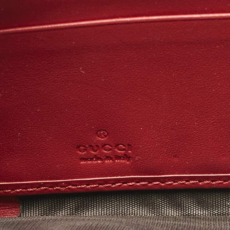 Pre Owned Gucci Tricolor Leather Queen Margaret Zip Around Wallet
