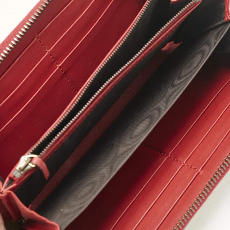Pre Owned Gucci Tricolor Leather Queen Margaret Zip Around Wallet