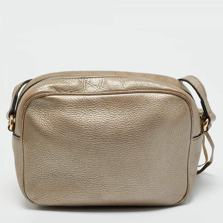 Pre Owned Gucci Metallic Leather Small Soho Disco Crossbody Bag