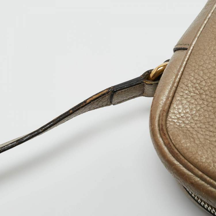 Pre Owned Gucci Metallic Leather Small Soho Disco Crossbody Bag