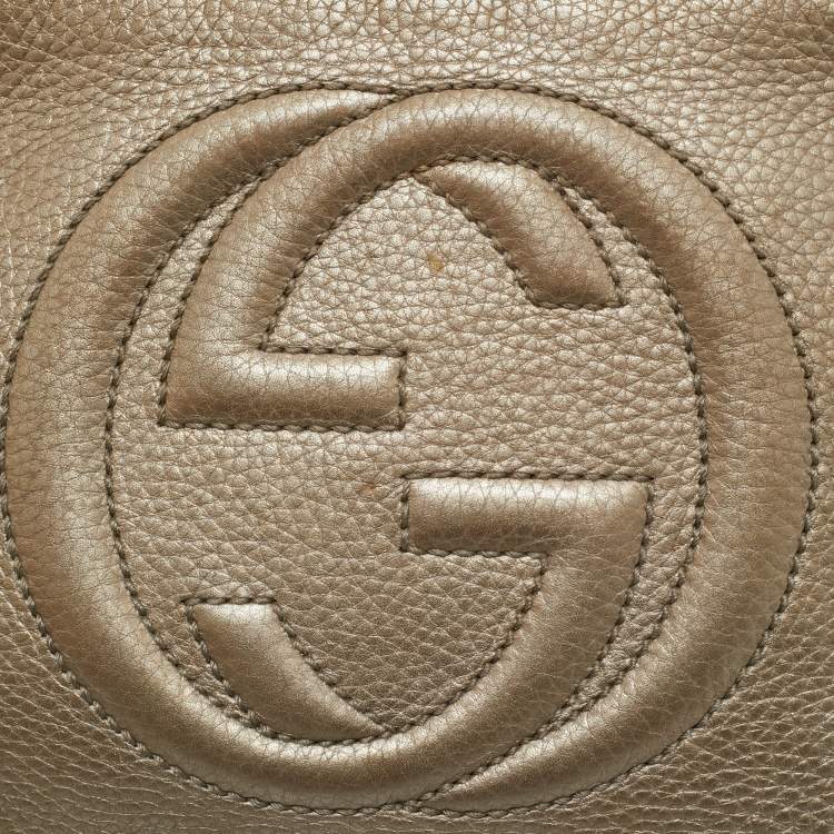 Pre Owned Gucci Metallic Leather Small Soho Disco Crossbody Bag