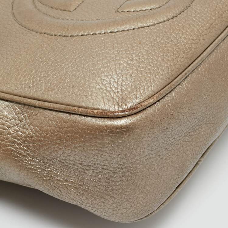 Pre Owned Gucci Metallic Leather Small Soho Disco Crossbody Bag