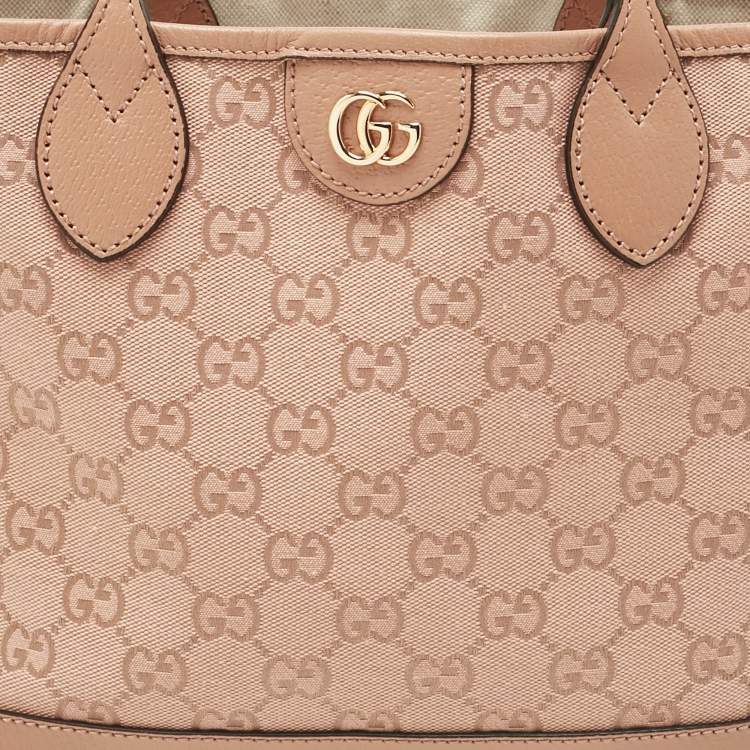 Pre Owned Gucci Pink GG Canvas Small Ophidia Tote