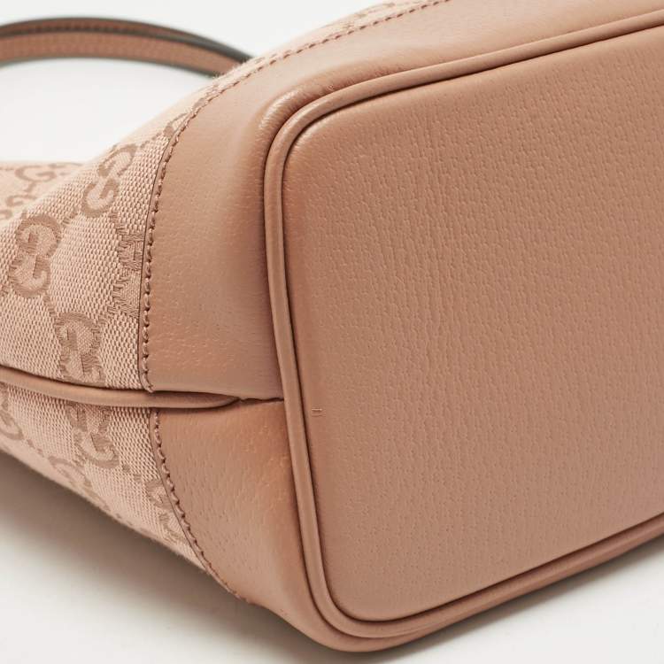 Pre Owned Gucci Pink GG Canvas Small Ophidia Tote