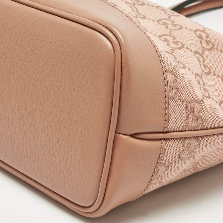 Pre Owned Gucci Pink GG Canvas Small Ophidia Tote