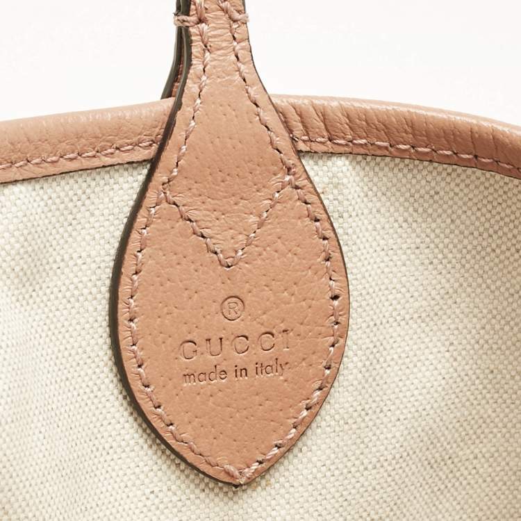 Pre Owned Gucci Pink GG Canvas Small Ophidia Tote