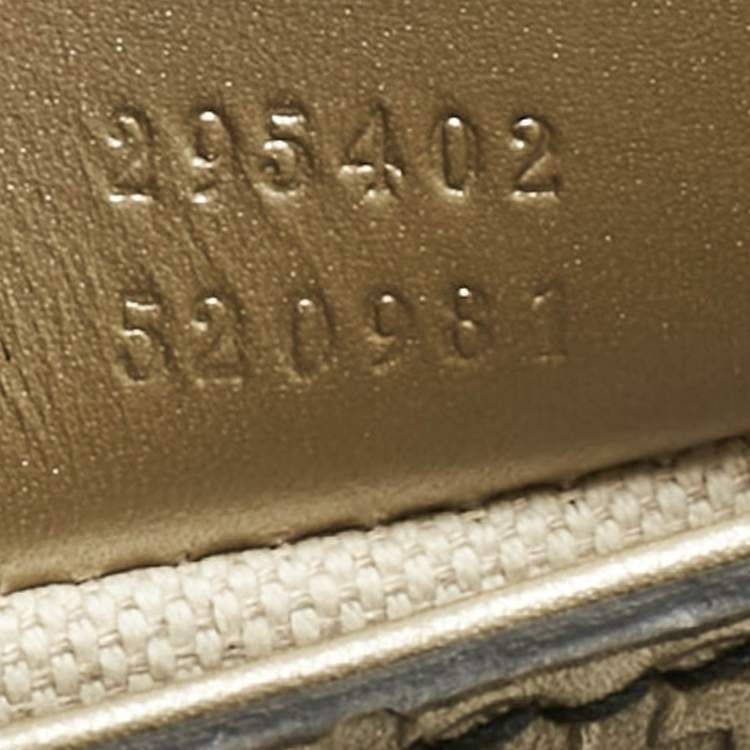 Pre Owned Gucci Pale Gold Guccissima Leather Medium Emily Chain Shoulder Bag