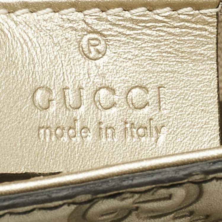 Pre Owned Gucci Pale Gold Guccissima Leather Medium Emily Chain Shoulder Bag