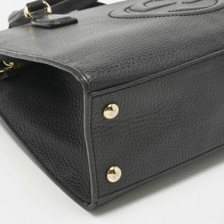 Pre Owned Gucci Black Leather Soho Tote