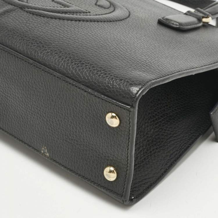 Pre Owned Gucci Black Leather Soho Tote