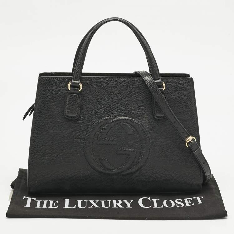 Pre Owned Gucci Black Leather Soho Tote