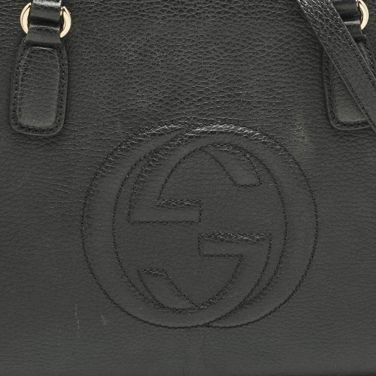 Pre Owned Gucci Black Leather Soho Tote