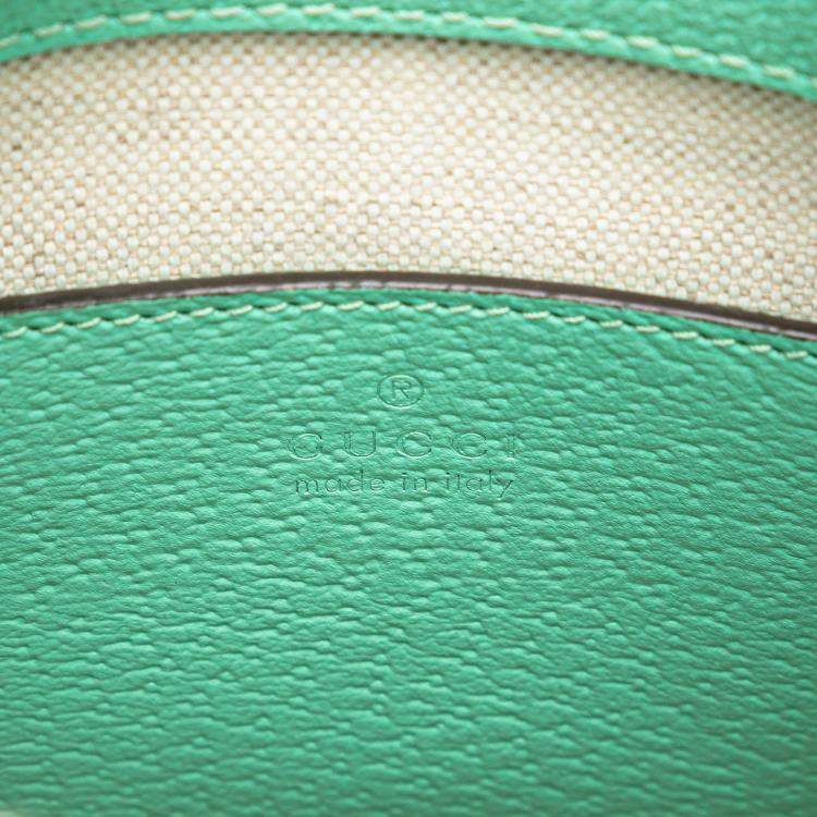 Pre Owned Gucci Beige Blue Mini Jumbo GG Canvas Interlocking G Satchel