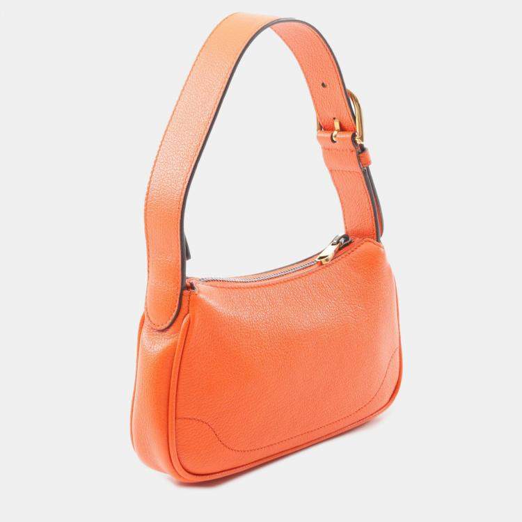 Pre Owned Gucci Orange Mini Leather Aphrodite Shoulder Bag