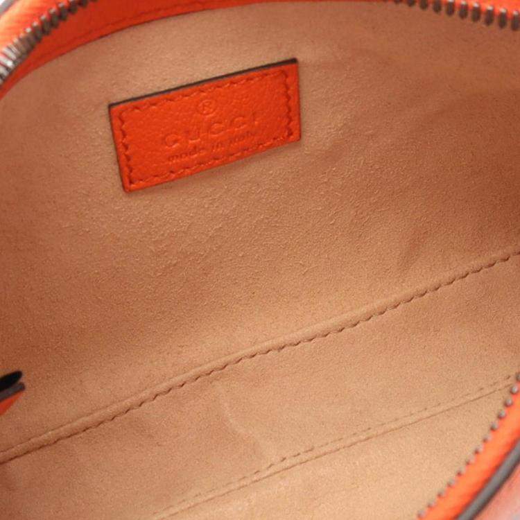 Pre Owned Gucci Orange Mini Leather Aphrodite Shoulder Bag