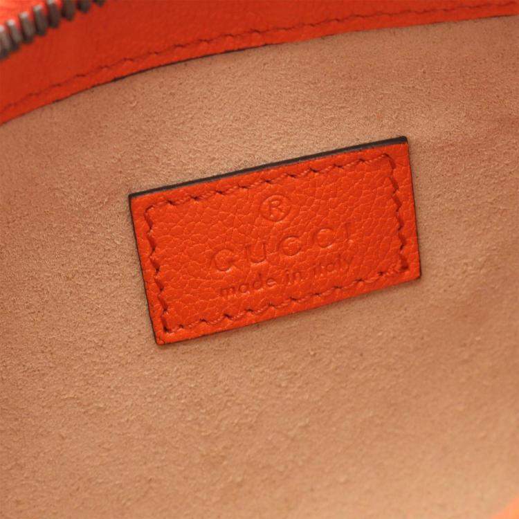 Pre Owned Gucci Orange Mini Leather Aphrodite Shoulder Bag