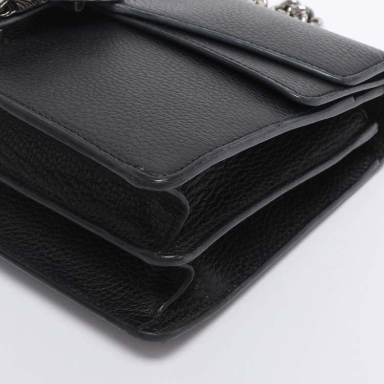 Pre Owned Gucci Black Leather Small Dionysus Crystals Shoulder Bag