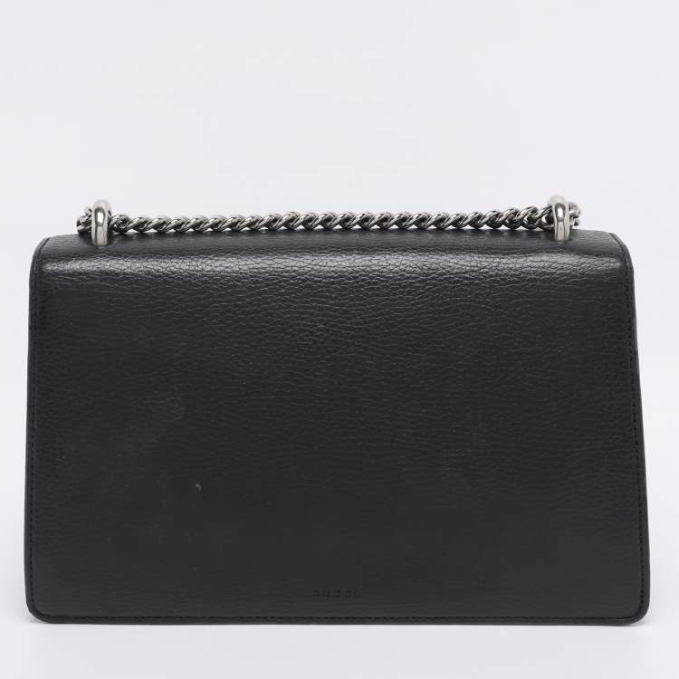 Pre Owned Gucci Black Leather Small Dionysus Crystals Shoulder Bag