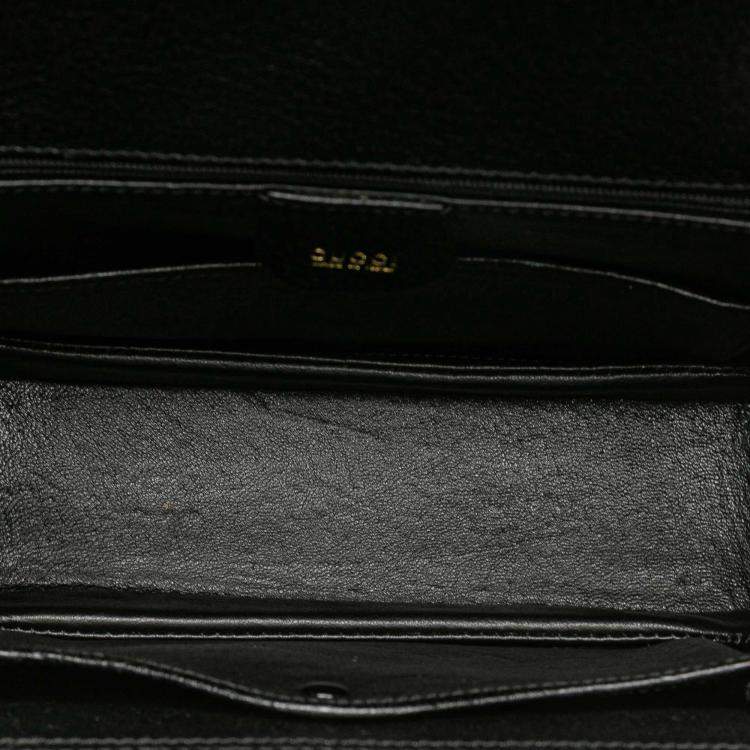 Pre Owned Gucci Black Calfskin Bamboo Night