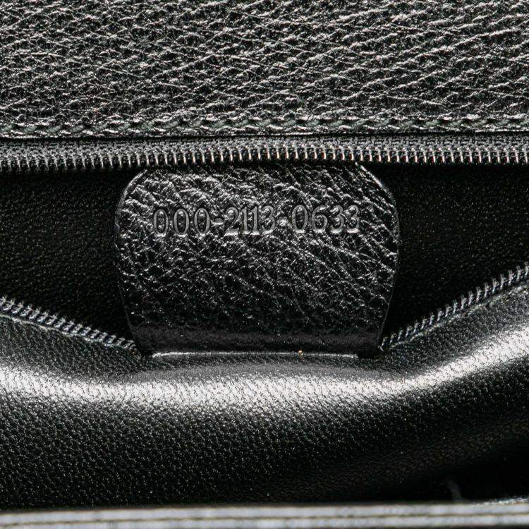 Pre Owned Gucci Black Calfskin Bamboo Night