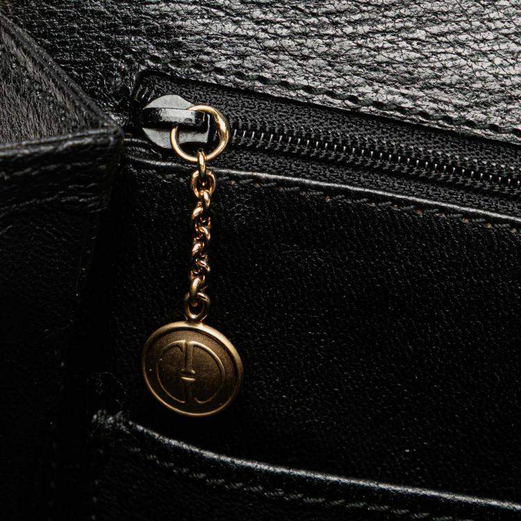 Pre Owned Gucci Black Calfskin Bamboo Night