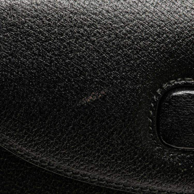 Pre Owned Gucci Black Calfskin Bamboo Night