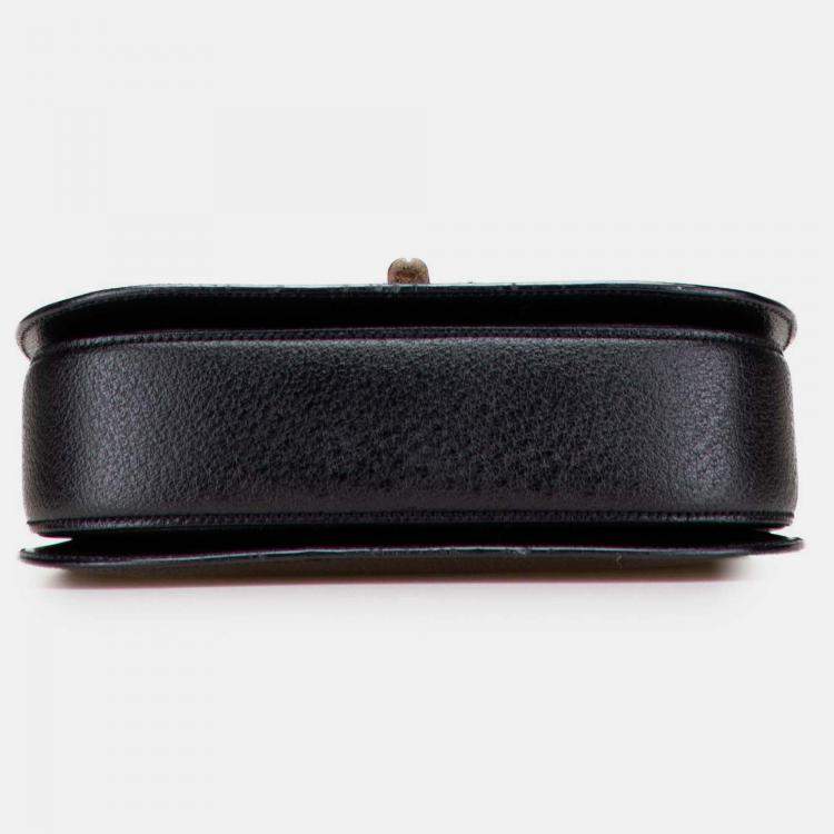 Pre Owned Gucci Black Calfskin Bamboo Night