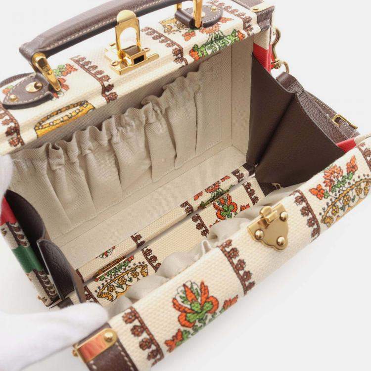 Pre Owned Gucci Brown 100 Centennial Canvas Music Is Mine Beauty Case