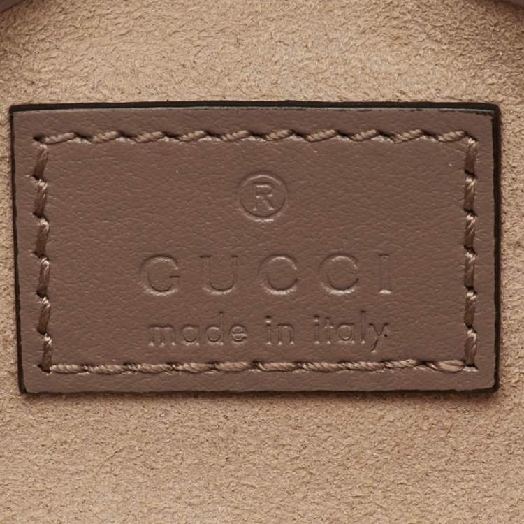 Pre Owned Gucci Old Rose Matelassé Leather Super Mini GG Marmont Shoulder Bag