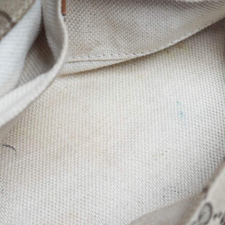 Pre Owned Gucci Beige/Brown GG Canvas and Leather Belt Bag