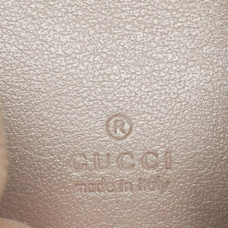 Pre Owned Gucci Mauve Matelassé Leather Mini GG Marmont Bucket Bag
