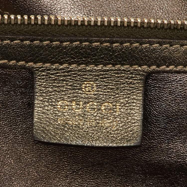 Pre Owned Gucci Metallic Grey Python and Leather Large Babouska Indy Top Handle Bag