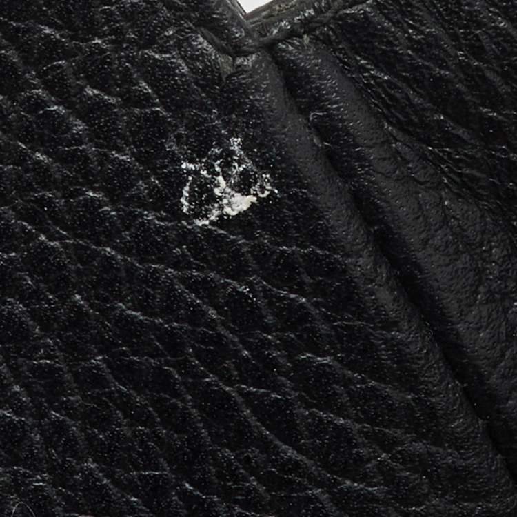 Pre Owned Gucci Black Pebbled Leather Medium Swing Tote