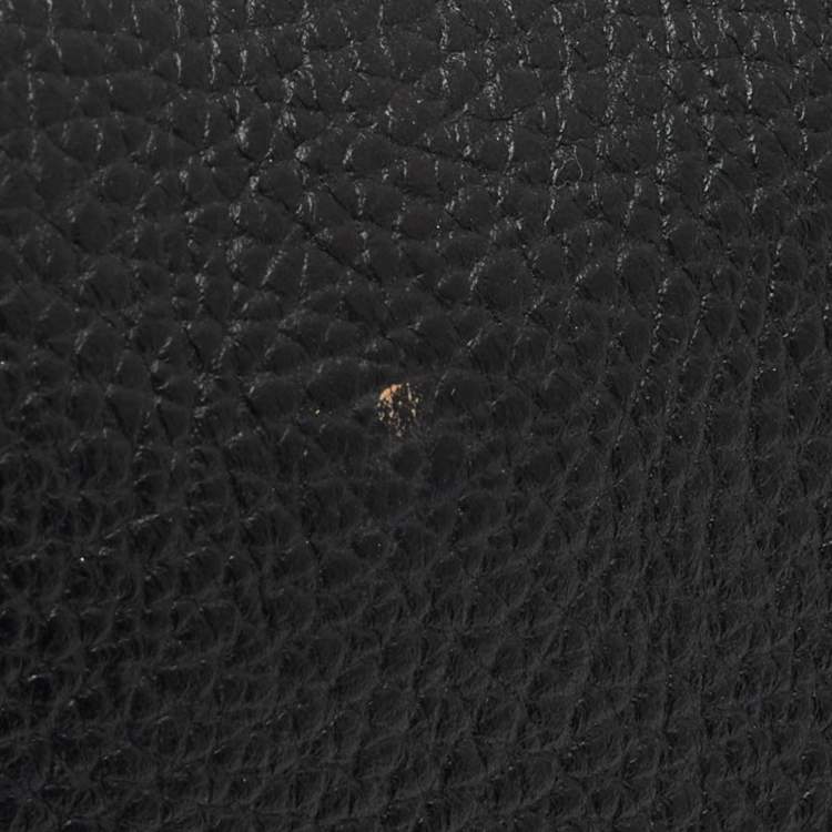 Pre Owned Gucci Black Pebbled Leather Medium Swing Tote