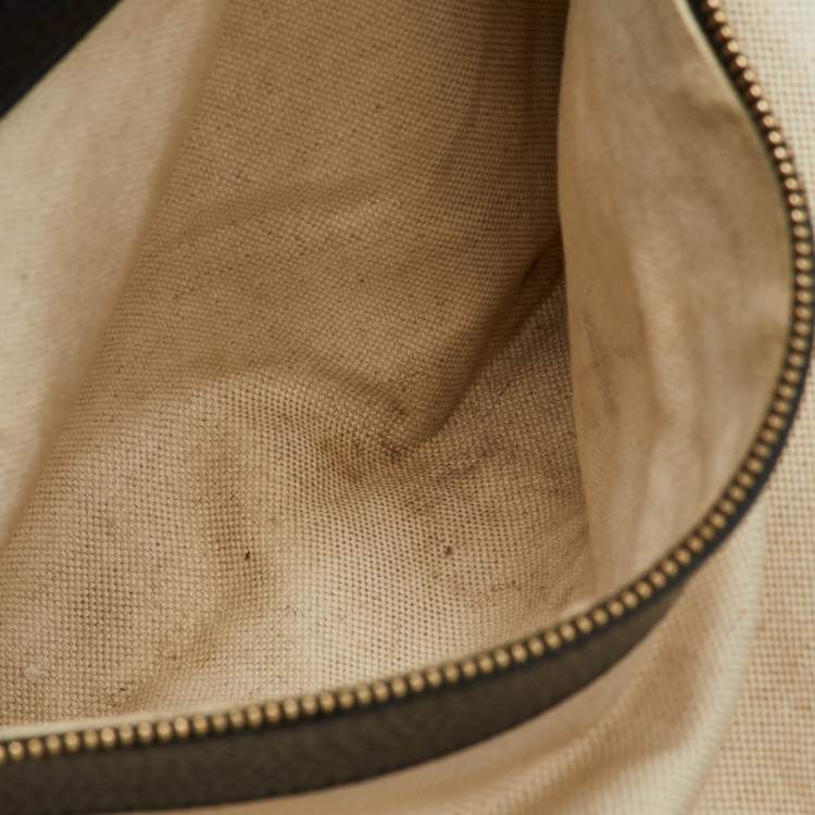 Pre Owned Gucci Black Pebbled Leather Medium Swing Tote